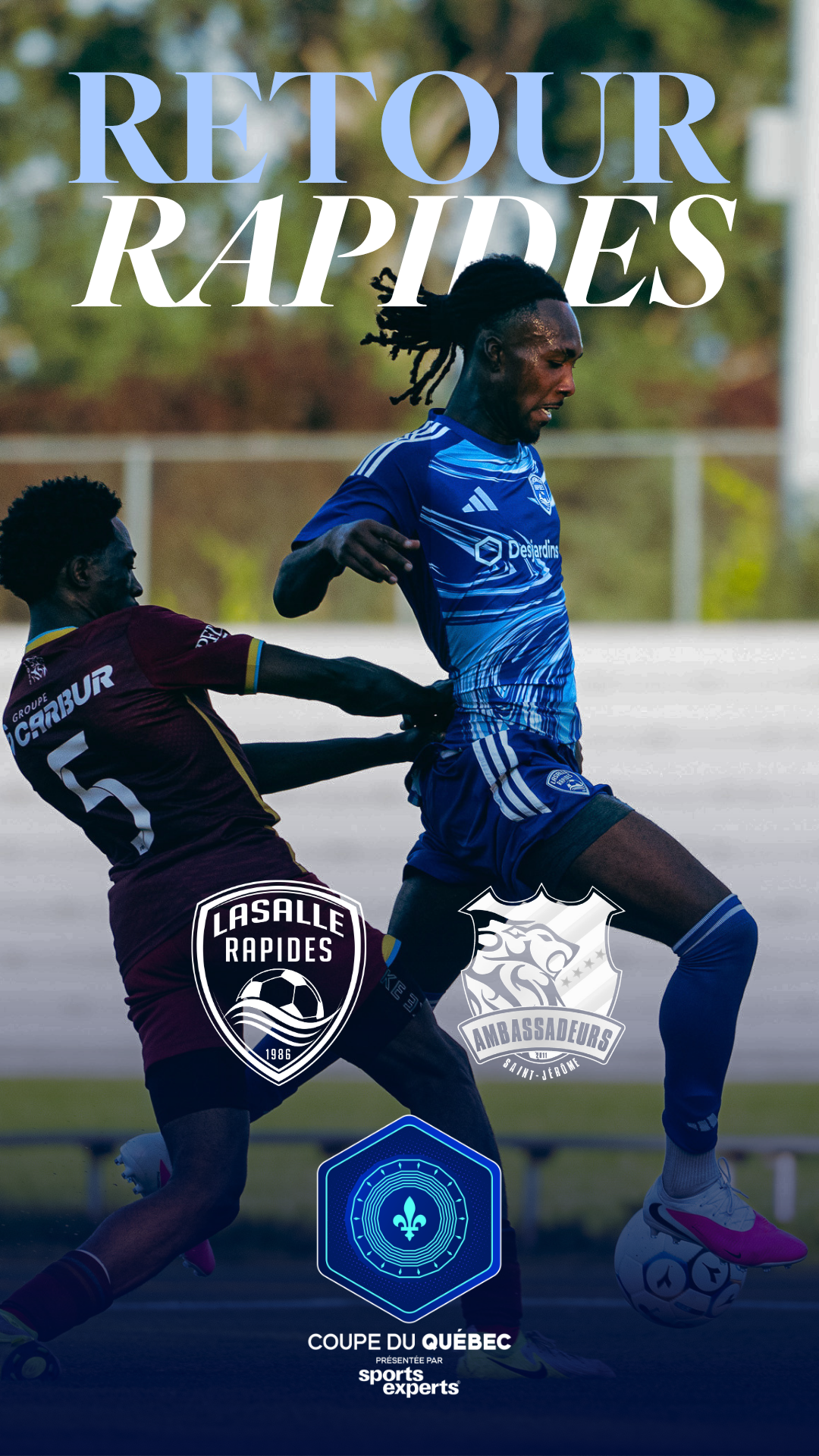 CS LaSalle Retour Rapides cup match graphic